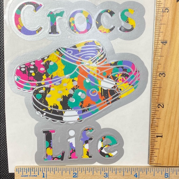 Crocs Life Multi Color Vinyl Car Decal Sticker - Picture 2 of 2